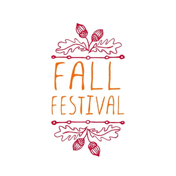 Festival de otoño - elemento tipográfico — Vector de stock