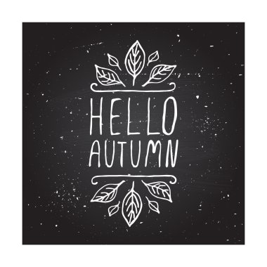 Merhaba sonbahar - tipografik öğe