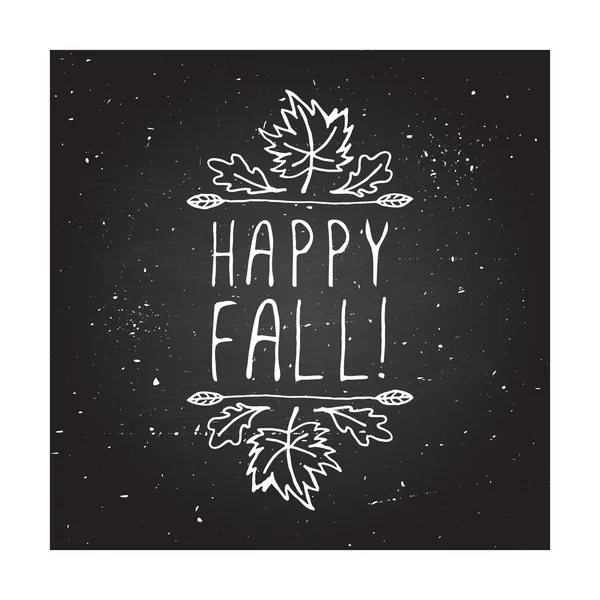 Happy Fall - elemento tipográfico — Archivo Imágenes Vectoriales