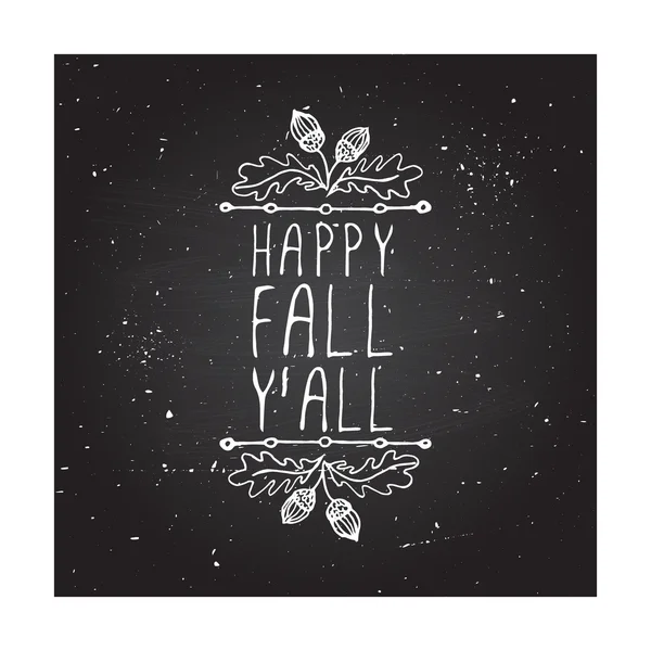 Happy Fall Yall - elemento tipográfico — Vetor de Stock