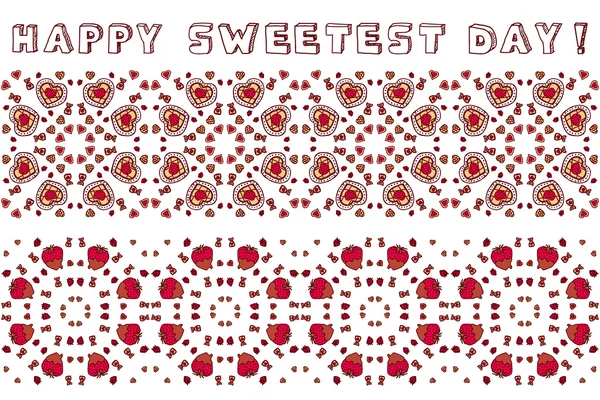 Set of seamless borders for Happy Sweetest Day Royalty Free Stock Illustrations