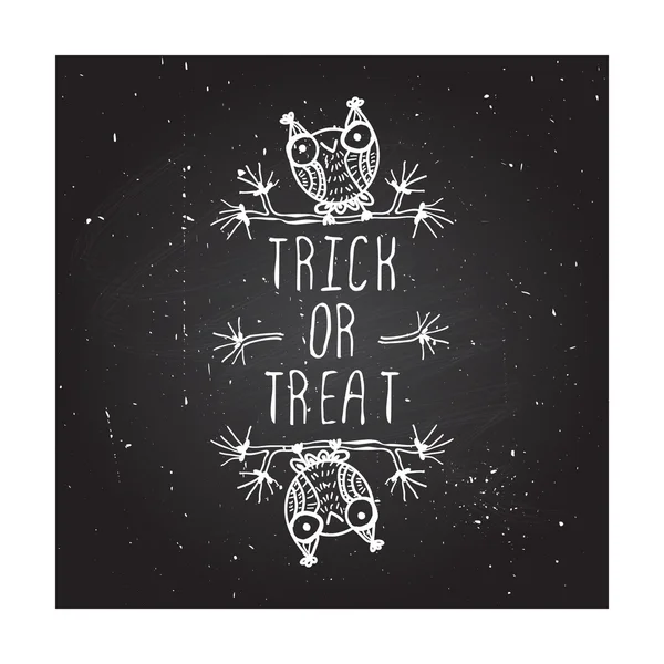 Trick or treat sur fond de tableau . — Image vectorielle