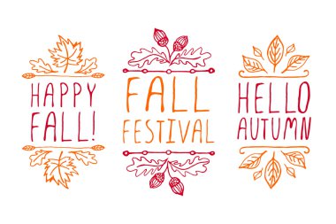 El-kabataslak tipografik öğelerin sonbahar tasarımı için