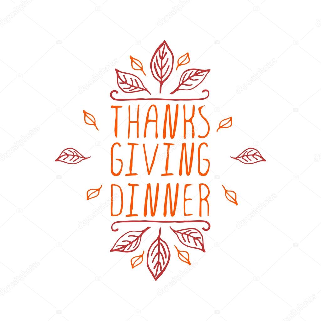 Thanksgiving dinner - typographic element