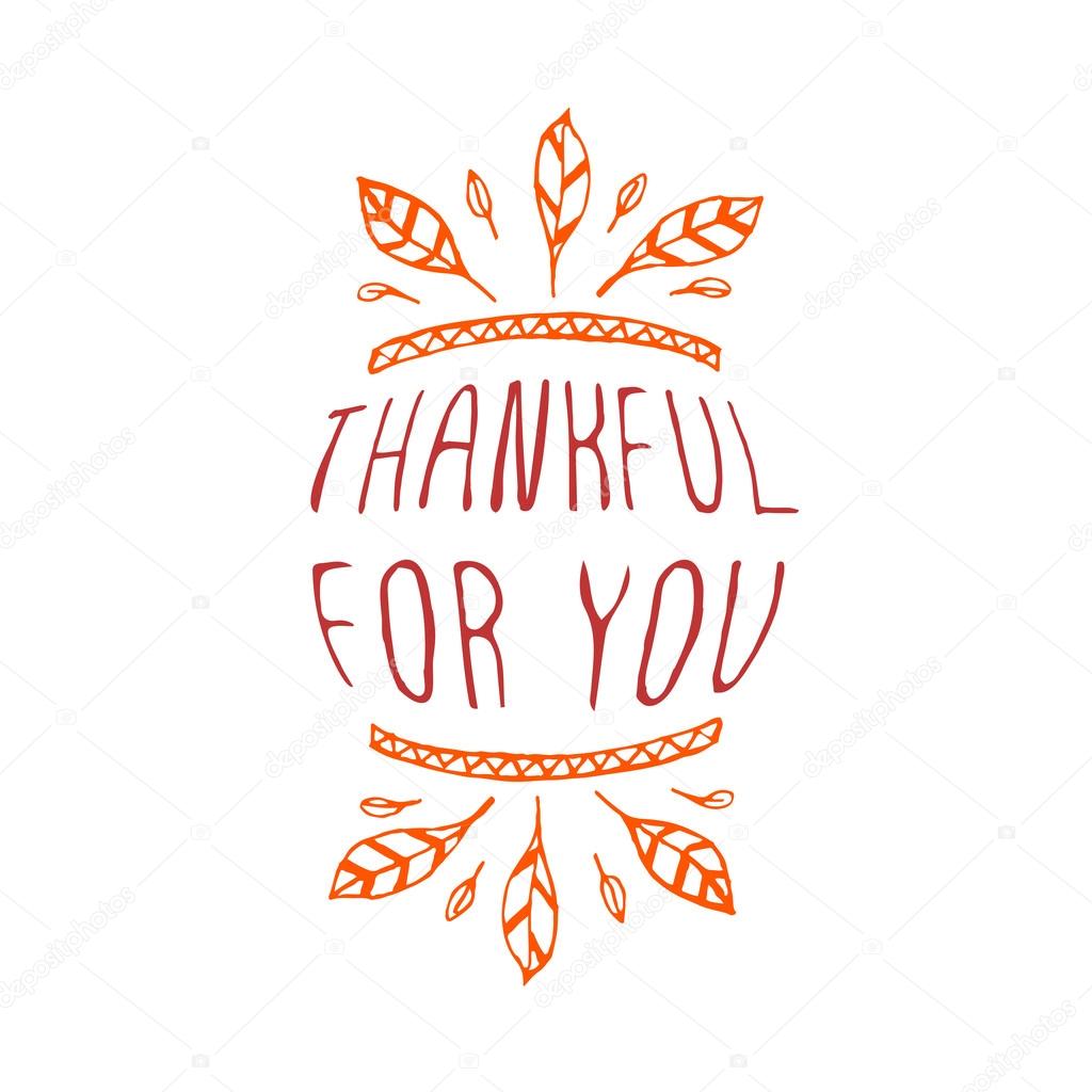 Thankful for you - typographic element
