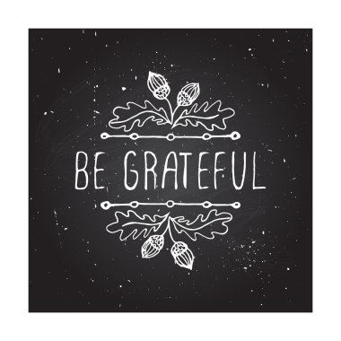 Olmak minnettar - tipografik öğe