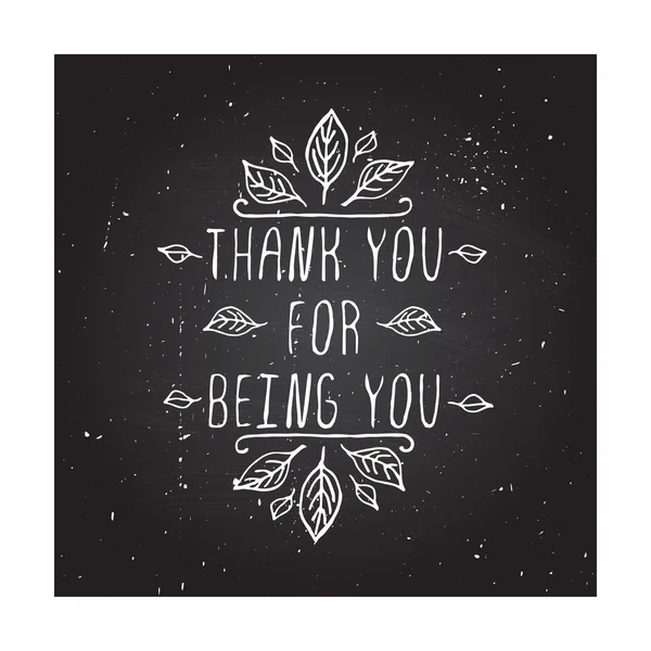 Thank you for being you — Stock Vector