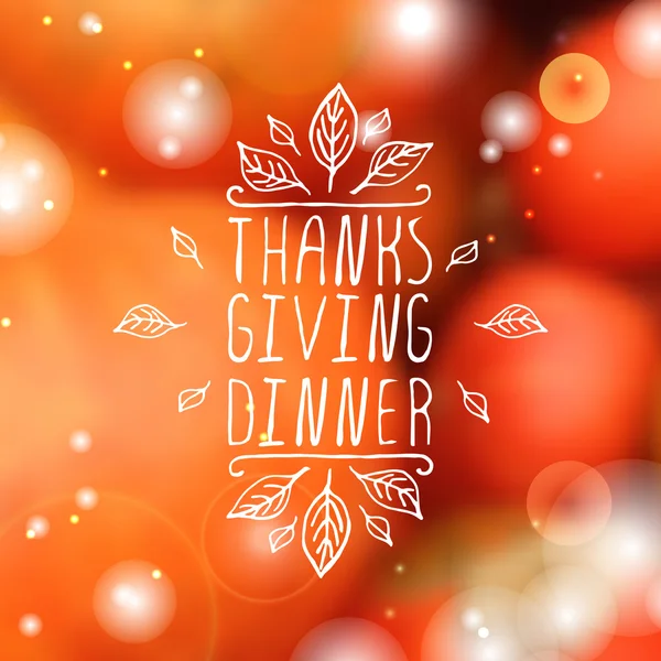 Thanksgiving dinner - typographic element — Stock Vector