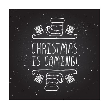 Noel geliyor - tipografik öğe