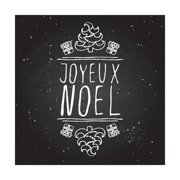 Joyeux Noel - typografiska element — Stock vektor