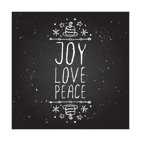 Joy love peace - typographic element — Stock Vector