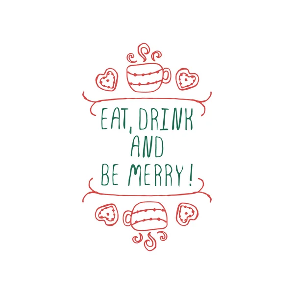 Christmas label with text on white background — Stock Vector