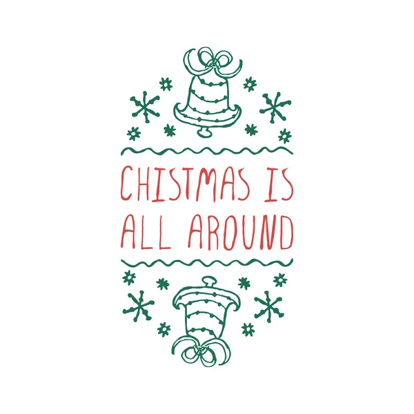 Christmas label with text on white background — Stock Vector