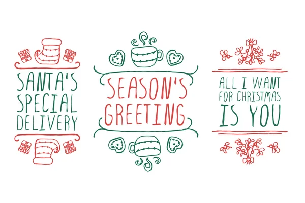 Christmas labels with text — Stock Vector