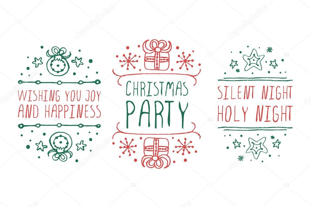 Christmas labels with text