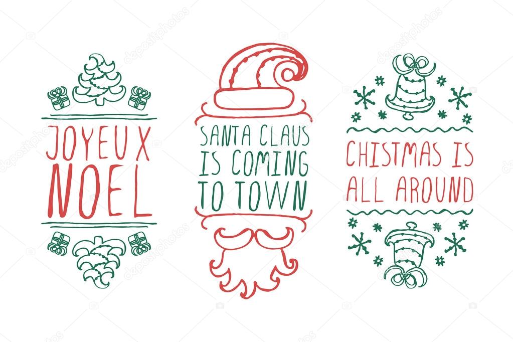 Christmas labels with text