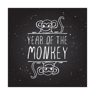 Çin yeni yılı el çekilmiş tebrik kartı