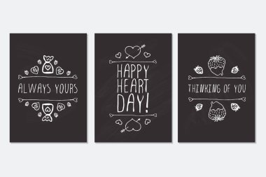 Saint Sevgililer günü kartı kümesi.