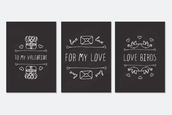 Set of Saint Valentines day cards. — Stock Vector