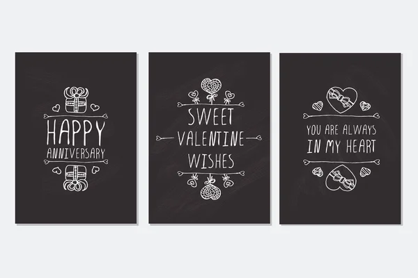 Szent Valentin napi kártyákat. — Stock Vector