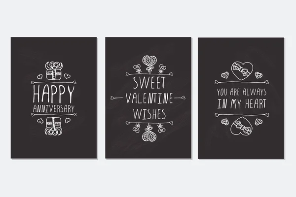 Set of Saint Valentines day cards. — Stock Vector