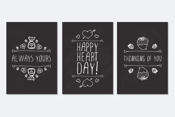 Set of Saint Valentines day cards. Royalty Free Stock Vectors