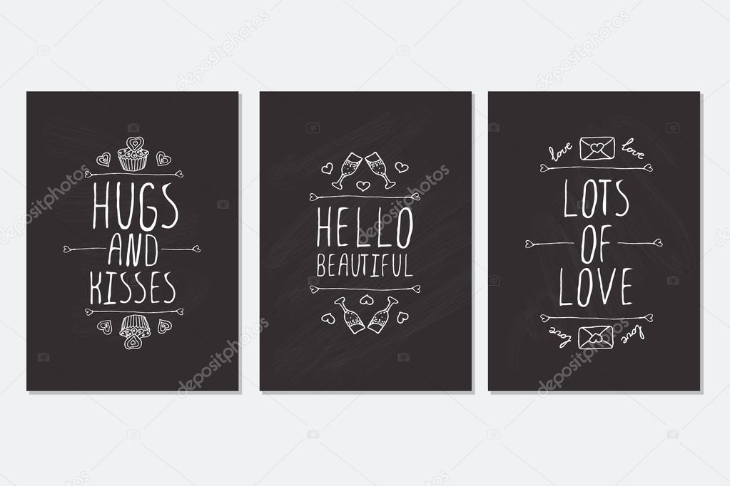 Set of Saint Valentines day cards.
