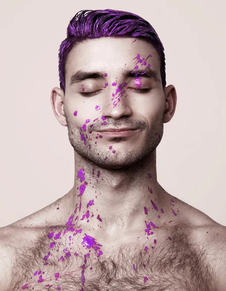 Man with abstract bodyart — Stock Photo, Image