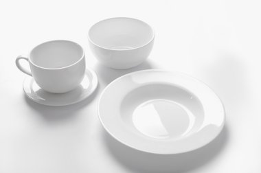 Beyaz üzerine temiz dishware