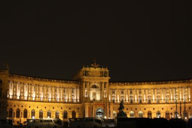 Geceleri Viyana'daki Hofburg
