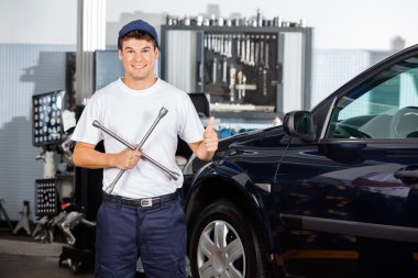 Mekanik el başparmak yukarıya tutarken anahtarı jant