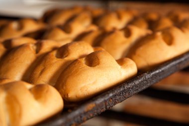 Ekmek pişirme tepsisi üzerinde closeup