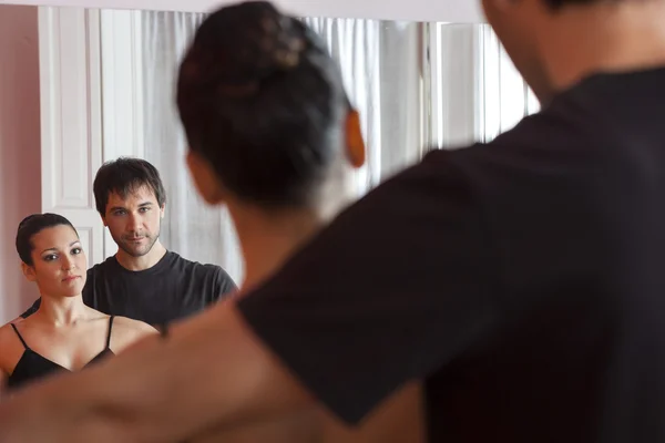 Ballerina Practicing With Ballet Teacher — Stock Photo, Image