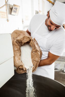 Baker ekmek makinesi karıştırma un dökme