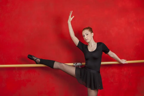Pewni baleriny na praktykę Barre ścianę — Zdjęcie stockowe