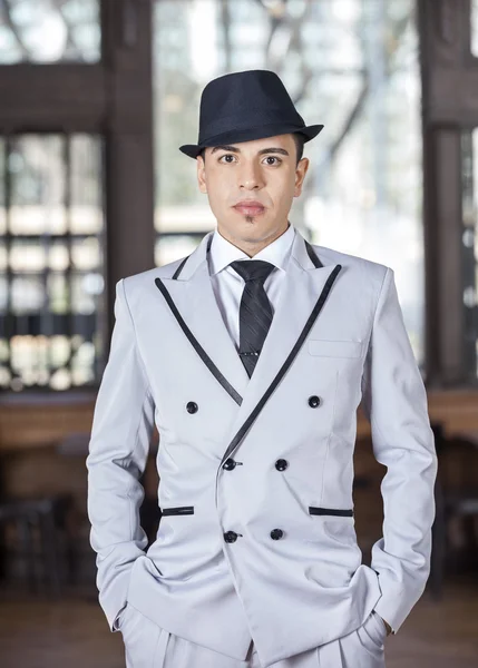 Tango Dancer Standing With Hands In Pockets In Restaurant — Stock Photo, Image