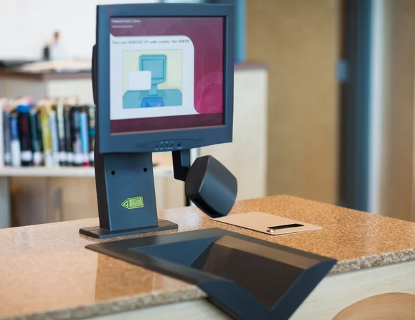 Automatic Checkout in Library — Stock Photo, Image