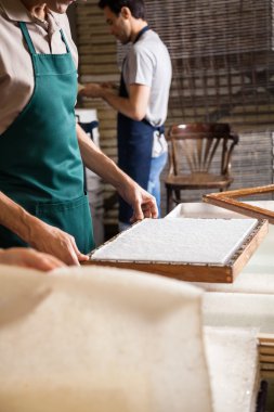 Midsection işçi kalıp kağıt fabrikası ile