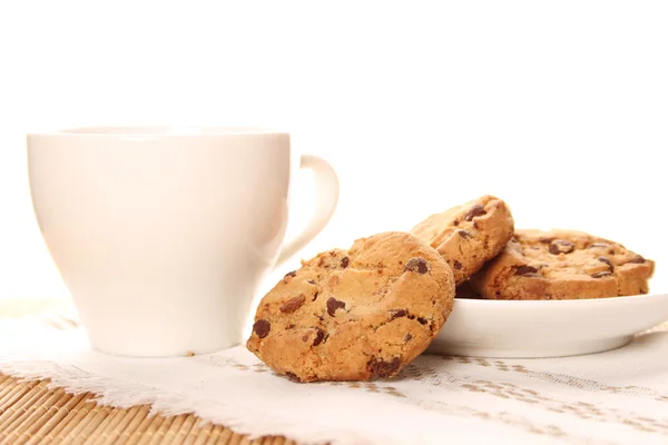 Čaj s čokoládové cookies — Stock fotografie