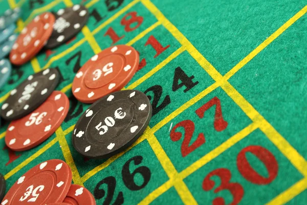 Casino roulette chips — Stock Photo, Image