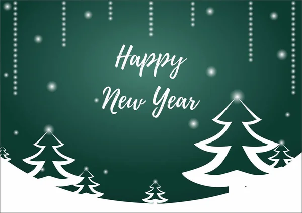 Happy New Year 2021 Green Greeting Card White Snowflakes — Stock Photo, Image