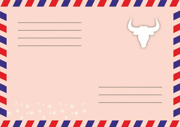 Envelop Van Een Brief Aan Kerstman Envelop Zitten Rode Blauwe — Stockfoto