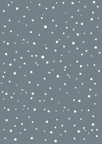 Gray background and round white flakes of snow. Wallpaper