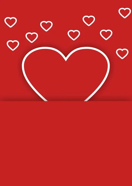 Papel Parede Grande Número Corações Vermelhos Antecedentes Amor — Fotografia de Stock