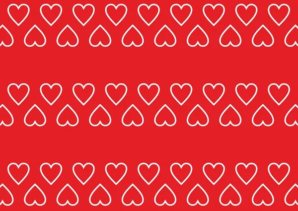 Red Wallpaper Large Number White Hearts Background Love — Stock Photo, Image