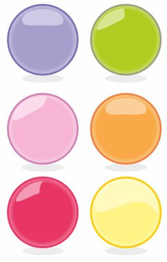 Ses düzeyi çizilmiş çok renkli daireler. Çıkartmalar