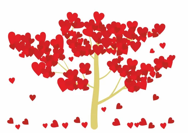 Árbol con follaje en forma de corazones — Foto de Stock