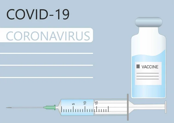 Ilustração da vacina contra o coronavírus e seringa. Covid-19 — Fotografia de Stock