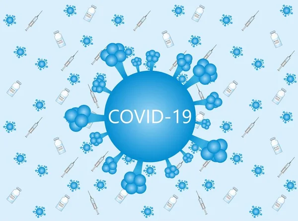 Coronavirus vaccin illustratie en spuit. Covid-19 — Stockfoto