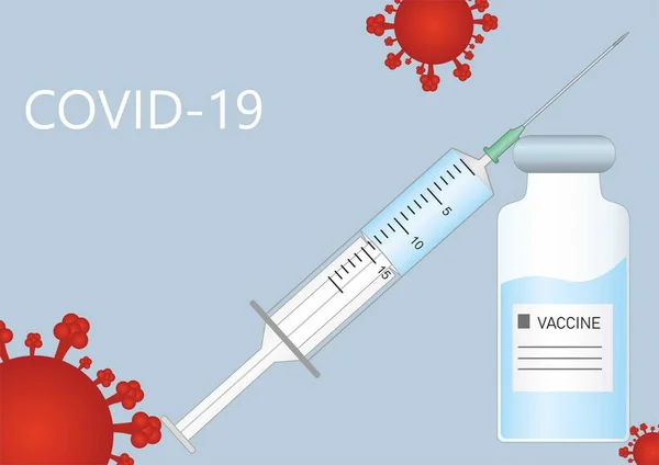Illustration Vaccin Contre Coronavirus Seringue Pot Vaccin — Photo